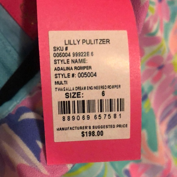 Lilly Pulitzer Adalina Romper It Was All A Dream Size 6 - Picture 4 of 10